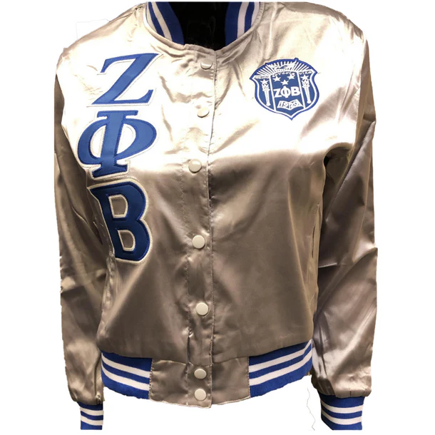 Zeta Phi Beta Satin Baseball Jacket - Image 3