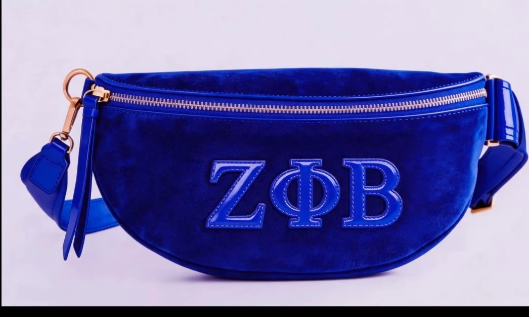 New Zeta Phi Beta Velvet Fanny Pack